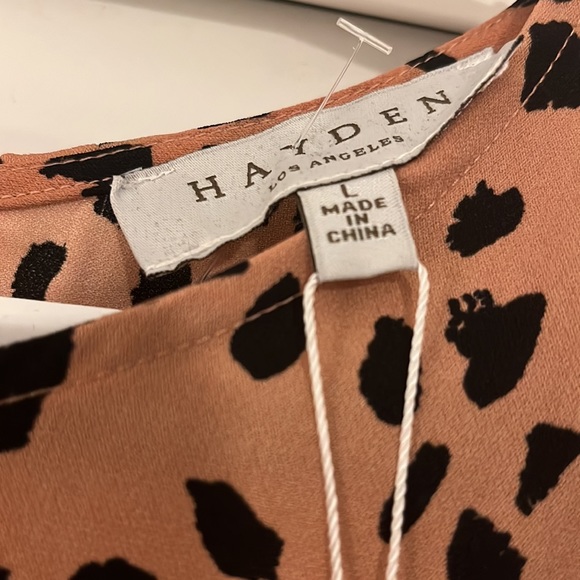 NWT- Hayden Asymmetrical Dotted Swing Dress in tan - Picture 5 of 6